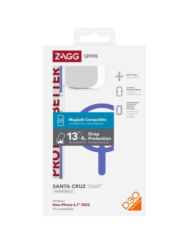 GEAR4 Santa Cruz Snap case compatible with MagSafe for IPHONE 14 Plus periwinkle