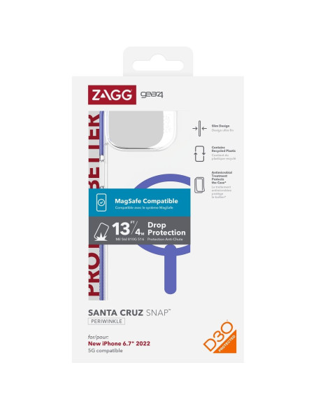 GEAR4 Santa Cruz Snap case compatible with MagSafe for IPHONE 14 Plus periwinkle