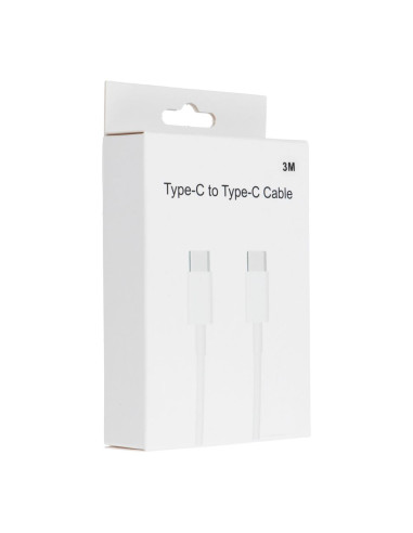 Câble Type C vers Type C 3.0 PD 30W HD26 BOX blanc 3 mètres