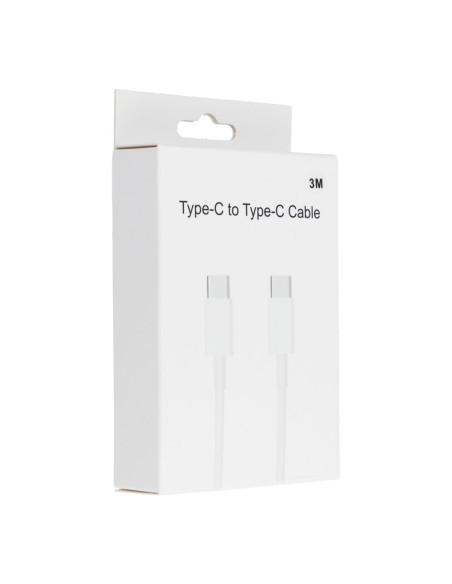 Câble Type C vers Type C 3.0 PD 30W HD26 BOX blanc 3 mètres