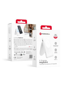 FORCELL F-ENERGY F10K2 MagStand powerbank compatible avec MagSafe PD QC3.0 5A 20W 10 000 mAh blanc