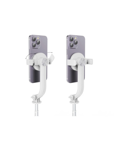 Kit / support selfie avec télécommande trépied bluetooth compatible avec MagSafe SSTR-C09 blanc