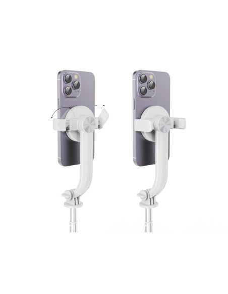 Kit / support selfie avec télécommande trépied bluetooth compatible avec MagSafe SSTR-C09 blanc