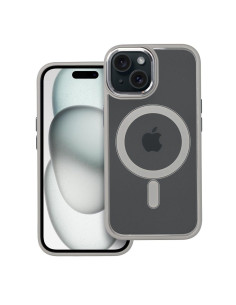 COLOR EDGE MAG COVER Coque compatible avec MagSafe pour IPHONE 15 gris titane