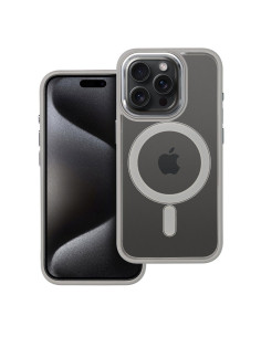 COLOR EDGE MAG COVER Coque compatible avec MagSafe pour IPHONE 15 Pro gris titane