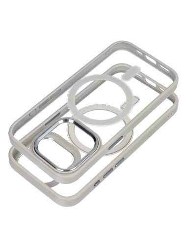 COLOR EDGE MAG COVER Coque compatible avec MagSafe pour IPHONE 15 Pro gris titane