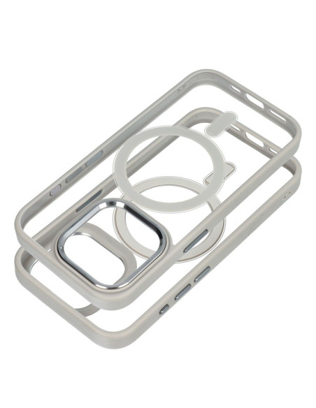 COLOR EDGE MAG COVER Coque compatible avec MagSafe pour IPHONE 15 Pro gris titane
