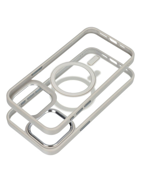 COLOR EDGE MAG COVER Coque compatible avec MagSafe pour IPHONE 15 Pro Max gris titane