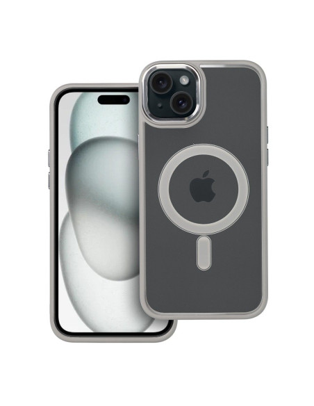 COLOR EDGE MAG COVER Coque compatible avec MagSafe pour IPHONE 15 Plus gris titane