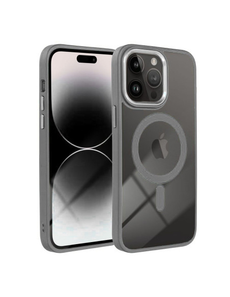 COLOR EDGE MAG COVER Coque compatible avec MagSafe pour IPHONE 15 Plus gris titane