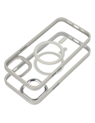 COLOR EDGE MAG COVER Coque compatible avec MagSafe pour IPHONE 15 Plus gris titane