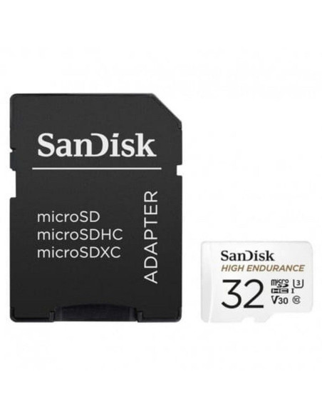 SANDISK carte mémoire microSD 32GB 100MB/s class 10 avec adaptateur SD