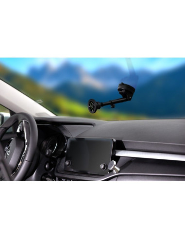 FORCELL Support voiture F-Grip PrecisionX pour pare-brise/planche/grille compatible avec MagSafe noir
