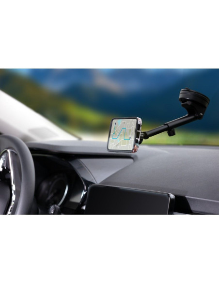 FORCELL Support voiture F-Grip PrecisionX pour pare-brise/planche/grille compatible avec MagSafe noir