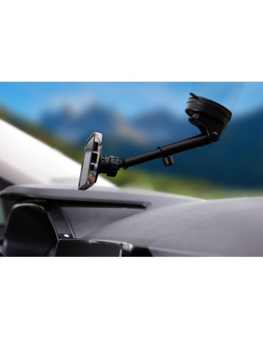 FORCELL Support voiture F-Grip PrecisionX pour pare-brise/planche/grille compatible avec MagSafe noir