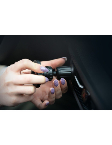 FORCELL Support voiture F-Grip PrecisionX pour pare-brise/planche/grille compatible avec MagSafe noir