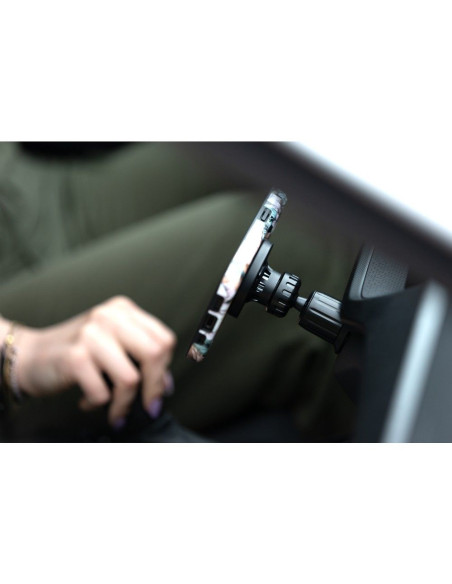 FORCELL Support voiture F-Grip PrecisionX pour pare-brise/planche/grille compatible avec MagSafe noir