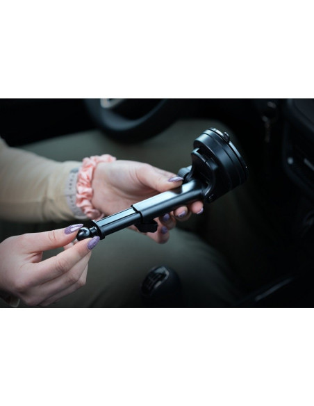 FORCELL Support voiture F-Grip PrecisionX pour pare-brise/planche/grille compatible avec MagSafe noir
