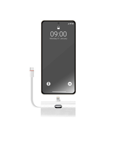 FORCELL F-ENERGY Power Plug F5K3 powerbank 5,000mAh avec connecteur intégré pour Lightning 8-PIN PD 20W blanc
