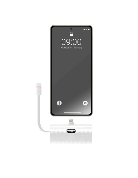 FORCELL F-ENERGY Power Plug F5K3 powerbank 5,000mAh avec connecteur intégré pour Lightning 8-PIN PD 20W blanc