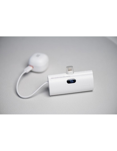FORCELL F-ENERGY Power Plug F5K3 powerbank 5,000mAh avec connecteur intégré pour Lightning 8-PIN PD 20W blanc
