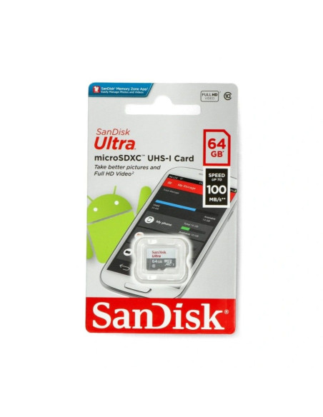 Carte mémoire SANDISK ULTRA micro SDXC 64GB 100MB/s class 10