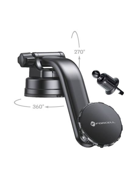FORCELL F-Grip MagLuxe Support voiture magnétique pour pare-brise/planche/grille noir