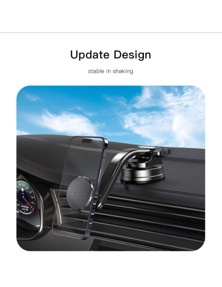 FORCELL F-Grip MagLuxe Support voiture magnétique pour pare-brise/planche/grille noir
