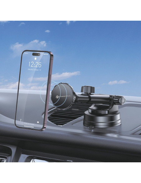 FORCELL F-Grip Excelence Support voiture magnétique pour pare-brise/planche/grille noir