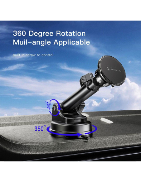 FORCELL F-Grip Excelence Support voiture magnétique pour pare-brise/planche/grille noir