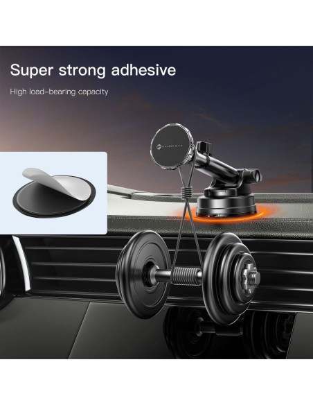 FORCELL F-Grip Excelence Support voiture magnétique pour pare-brise/planche/grille noir