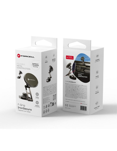 FORCELL F-Grip IronSecure support voiture pour fenêtre/planche compatible avec MagSafe noir