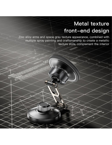 FORCELL F-Grip IronSecure support voiture pour fenêtre/planche compatible avec MagSafe noir