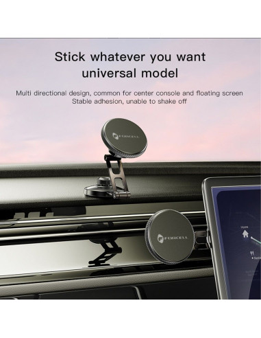 FORCELL F-Grip IronSecure support voiture pour fenêtre/planche compatible avec MagSafe noir