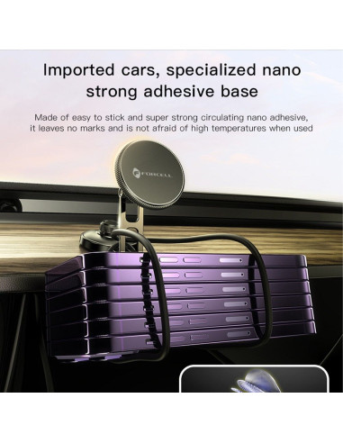 FORCELL F-Grip IronSecure support voiture pour fenêtre/planche compatible avec MagSafe noir