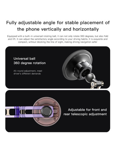 FORCELL F-Grip IronSecure support voiture pour fenêtre/planche compatible avec MagSafe noir