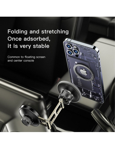 FORCELL F-Grip IronSecure support voiture pour fenêtre/planche compatible avec MagSafe noir