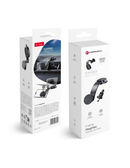 FORCELL F-Grip MagFlex Support voiture magnétique pour pare-brise/planche/grille noir