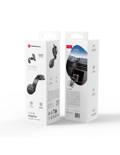 FORCELL Support voiture F-Grip MagFlex pour pare-brise/planche/grille compatible avec MagSafe noir