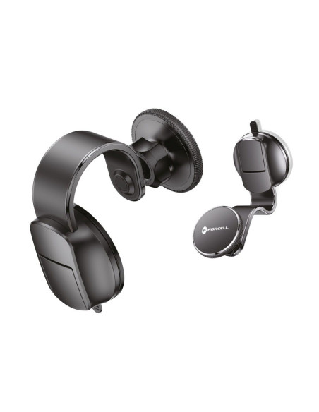 FORCELL Support voiture F-Grip MagFlex pour pare-brise/planche/grille compatible avec MagSafe noir