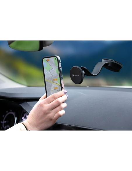 FORCELL Support voiture F-Grip MagFlex pour pare-brise/planche/grille compatible avec MagSafe noir