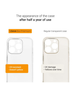 Coque BOX PREMIUM 1.5 mm pour IPHONE 15 Pro Max noir transparent 2