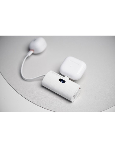 FORCELL F-ENERGY Power Plug F5K3 powerbank 5 000mAh avec connecteur Type C PD 20W intégré blanc