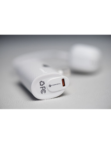 FORCELL F-ENERGY Power Plug F5K3 powerbank 5 000mAh avec connecteur Type C PD 20W intégré blanc