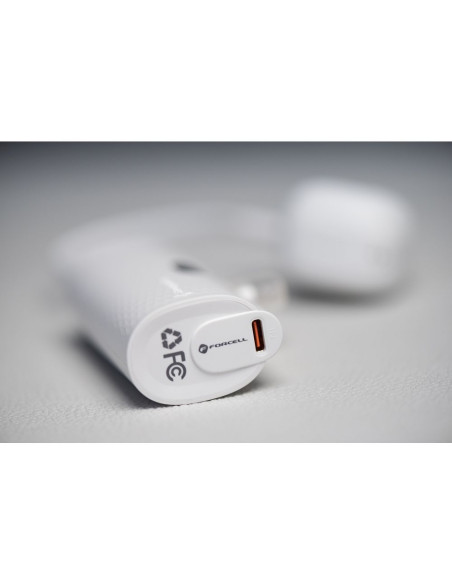 FORCELL F-ENERGY Power Plug F5K3 powerbank 5 000mAh avec connecteur Type C PD 20W intégré blanc