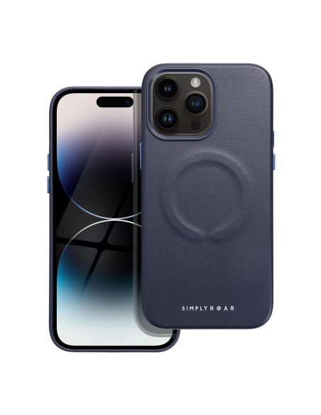 Etui Roar Leather Mag Case - pour iPhone 14 Pro Max navy