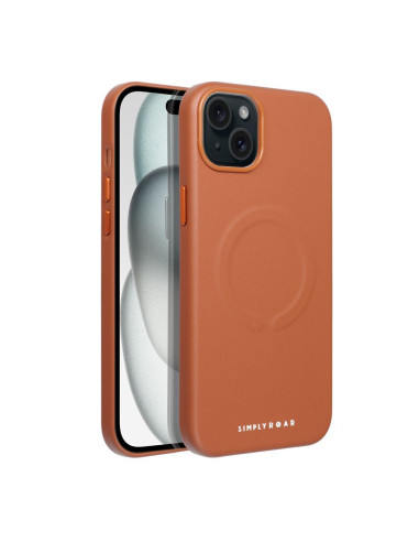 ETUI Roar Leather Mag Case - pour iPhone 15 Plus Brun