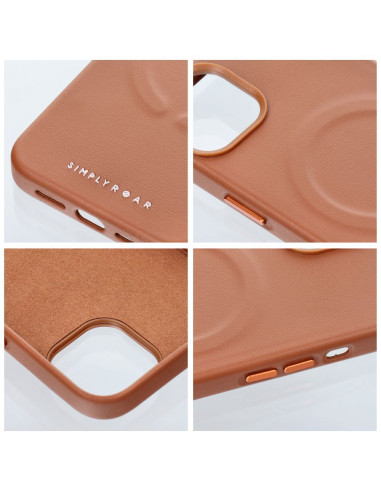 ETUI Roar Leather Mag Case - pour iPhone 15 Plus Brun
