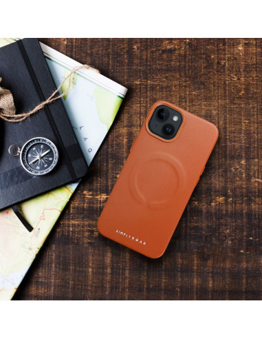 ETUI Roar Leather Mag Case - pour iPhone 15 Plus Brun