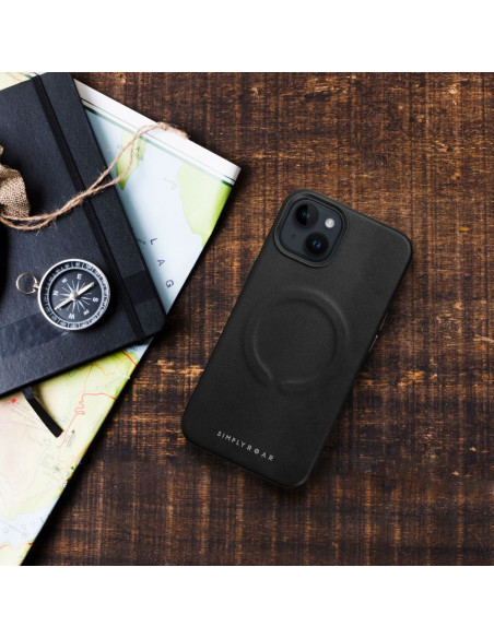 ETUI Roar Leather Mag Case - pour iPhone 14 NOIR